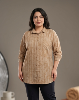 شومیز نخی طرح آبرنگی│Watercolor Pattern Cotton Women’s Blouse