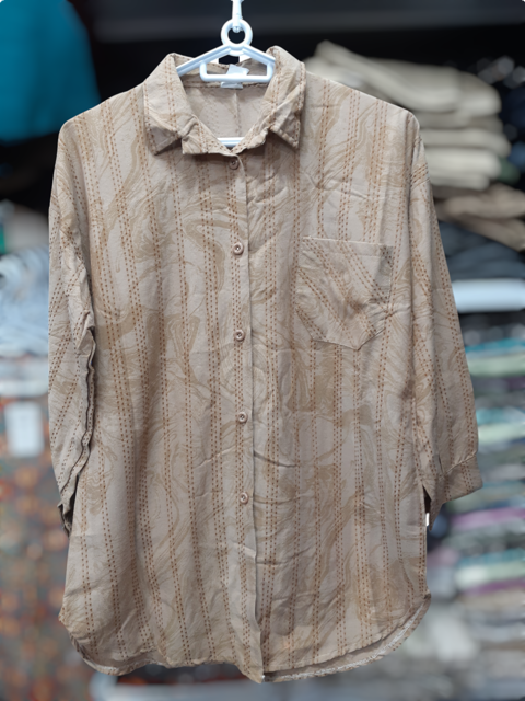 شومیز نخی طرح آبرنگی│Watercolor Pattern Cotton Women’s Blouse