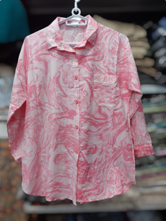 شومیز نخی طرح آبرنگی│Watercolor Pattern Cotton Women’s Blouse