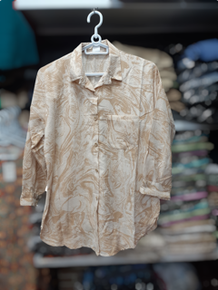 شومیز نخی طرح آبرنگی│Watercolor Pattern Cotton Women’s Blouse
