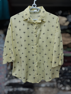 شومیز آستین سه ربع نخی اعلا مدل پاپیون Three-Quarter Sleeve Premium Cotton Blouse – Bow Tie Model