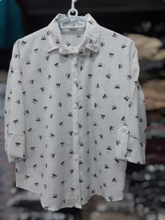 شومیز آستین سه ربع نخی اعلا مدل پاپیون Three-Quarter Sleeve Premium Cotton Blouse – Bow Tie Model