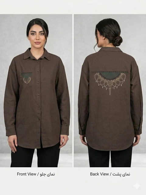 مانتو کتان گلدوزی Embroidered Cotton Women’s Mantle