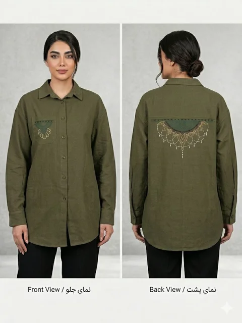 مانتو کتان گلدوزی Embroidered Cotton Women’s Mantle