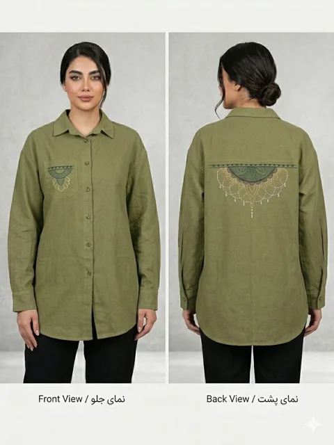 مانتو کتان گلدوزی Embroidered Cotton Women’s Mantle