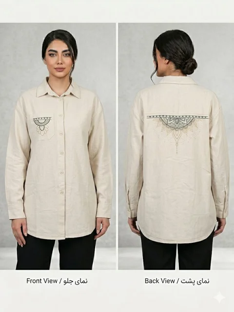 مانتو کتان گلدوزی Embroidered Cotton Women’s Mantle