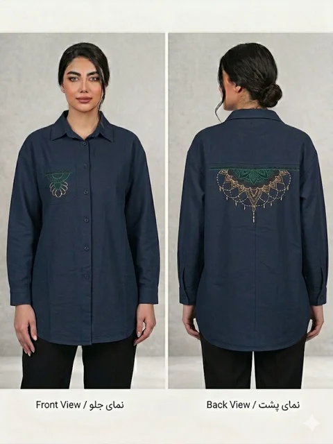 مانتو کتان گلدوزی Embroidered Cotton Women’s Mantle